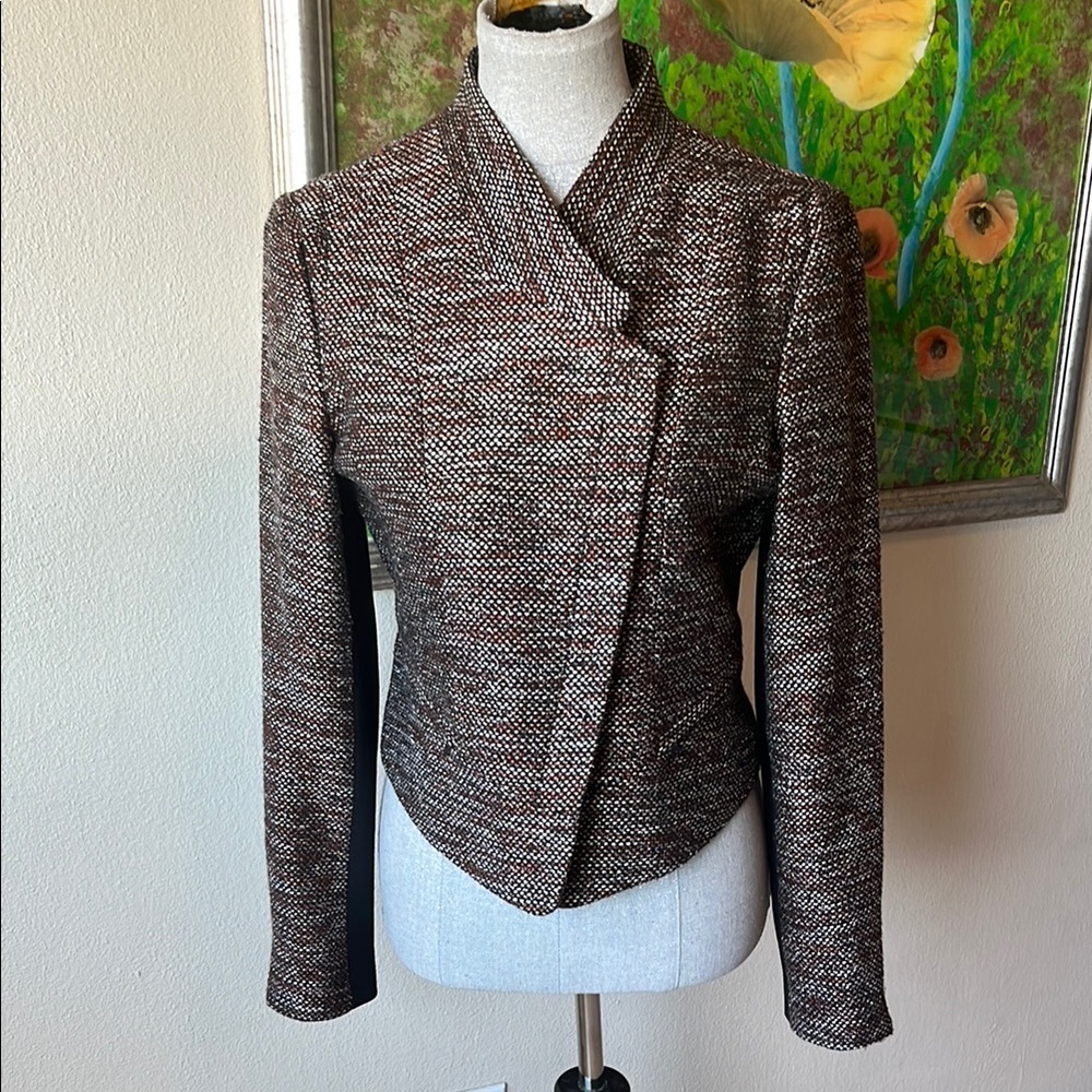 Ann Taylor Elegant Brown Tweed Blazer